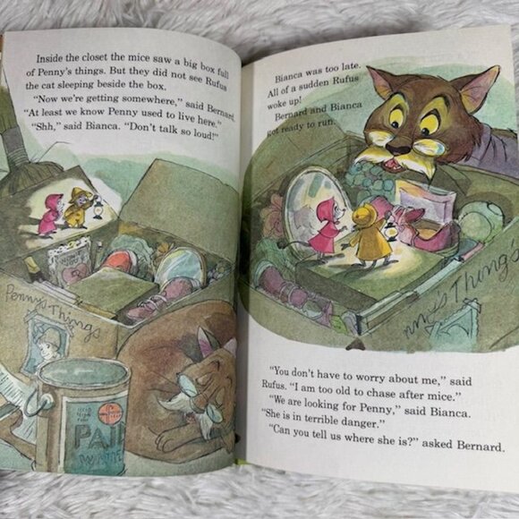 Vintage Set of 4 Disney The Rescuers + Great Mouse Detective Children's Books - Picture 4 of 14